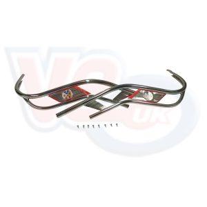 CHROME AND RED DOUBLE LEGSHIELD TRIM
