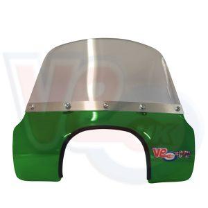 VE ACTIF MOD FLYSCREEN – TRANSPARENT GREEN – VESPA WITH TRAPEZODAL HEADLAMP