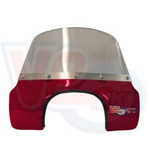 VE ACTIF MOD FLYSCREEN – TRANSPARENT RED – VESPA WITH TRAPEZODAL HEADLAMP