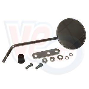 RIGHT – CHROME ROUND HEAD MIRROR WITH MOUNTING BRACKET FOR UNDER BARS