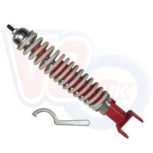 REAR DAMPER – SEBAC STYLE ADJUSTABLE – RED BODY & WHITE SPRING