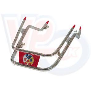 CHROME FRONT BUMPER BAR – RED TRIM