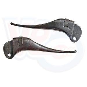 SILVER ALUMINIUM LOMAT ADJUSTABLE HANDLEBAR LEVER SET WITH POINTED ENDS