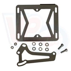 SIDE MOUNTED NUMBER PLATE BRACKET – MOUNTS TO ENGINE – ANODISED GUN METAL GREY