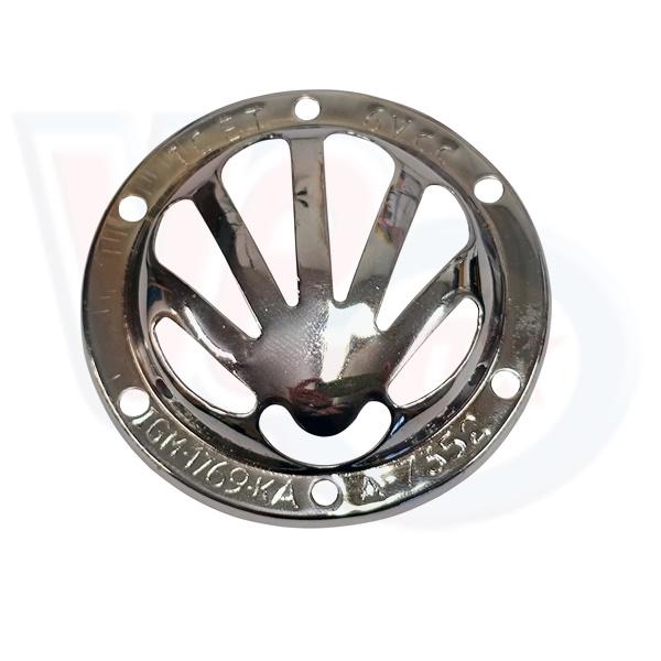 REPLACEMENT 74mm HORN FRONT COVER with CHROME CLAM SHELL DESIGN
