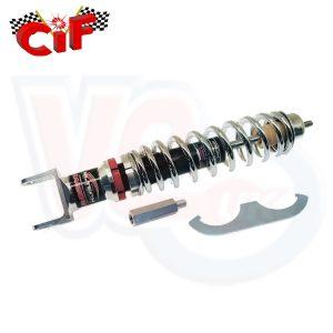 CARBONE ALUMINIUM REAR DAMPER WITH CHROME SPRING – FEATURES RIDE HEIGHT ADJUSTMENT