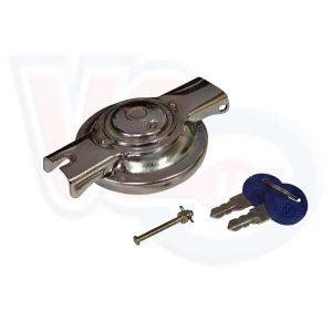 LOCKING CHROME PETROL TANK CAP – FLIP UP TYPE
