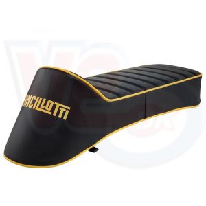 ANCILLOTTI SLOPE BACK DUAL SEAT – BLACK WITH YELLOW PIPING